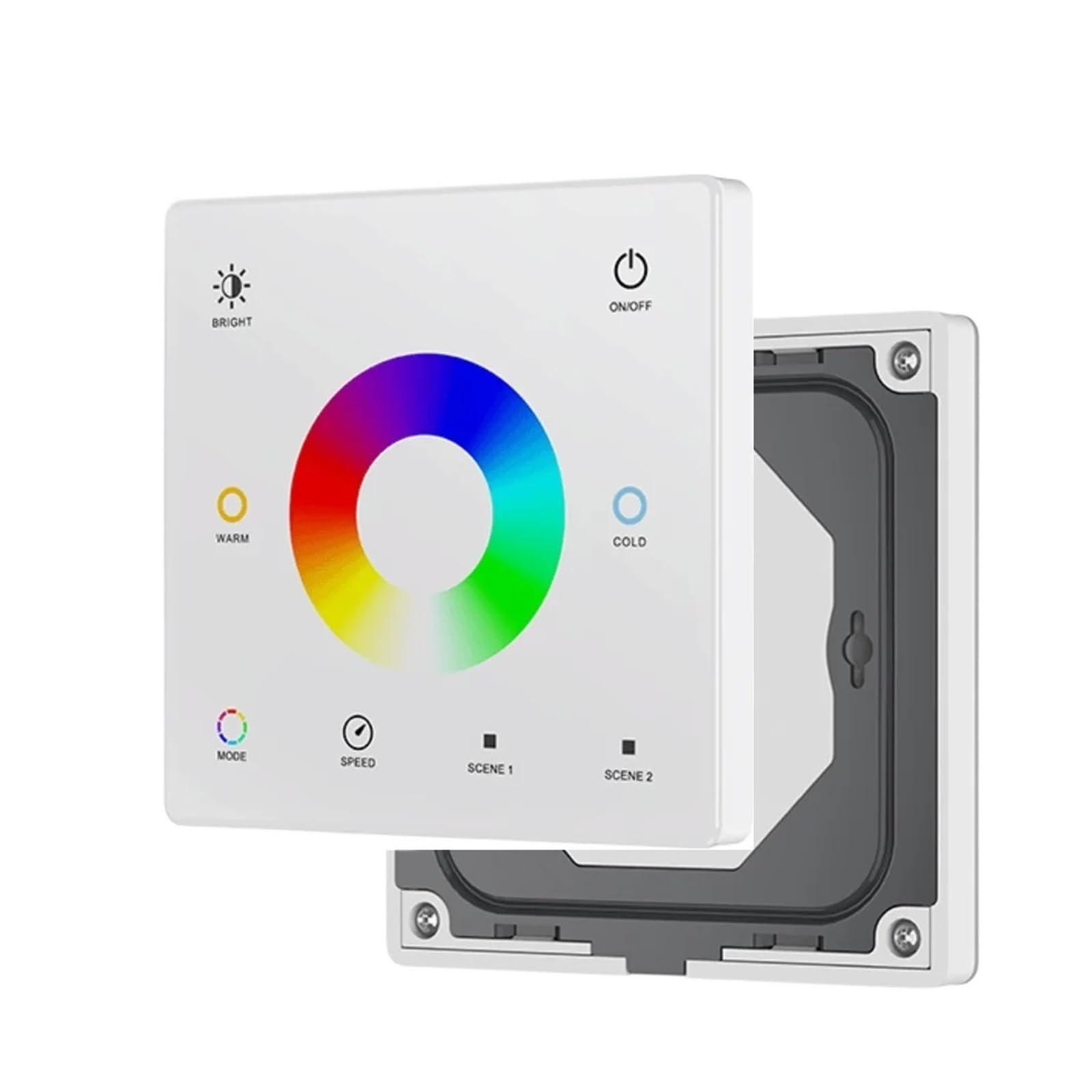 ZXAOMMBEA 1PCS DC12V-24V CCT/RGB/RGBW/Dim Wall-Mounted Touch Screen Remote Control LED RGB Light Strip dimmer Switch(1-Zone TW5-W RGBCCT)