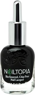 Nailtopia - Plant-Based Chip Free Nail Lacquer - Non Toxic, Bio-Sourced, Long-Lasting, Strengthening Polish - Respect (Black) - 0.41oz