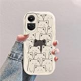 Gatto Custodia Onda Silicone Morbido Compatibile con OPPO Reno10 Pro 5G/OPPO Reno10 5G Bianco Cover