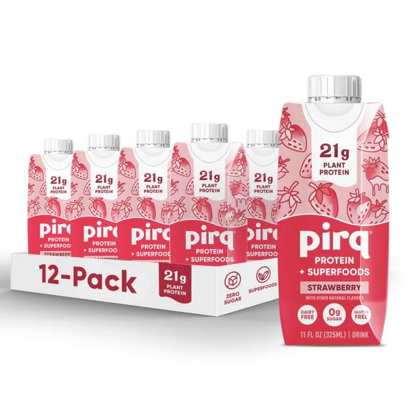 Pi​rq Plant Protein RTD Strawberry 11 fl oz (Pack of 12)