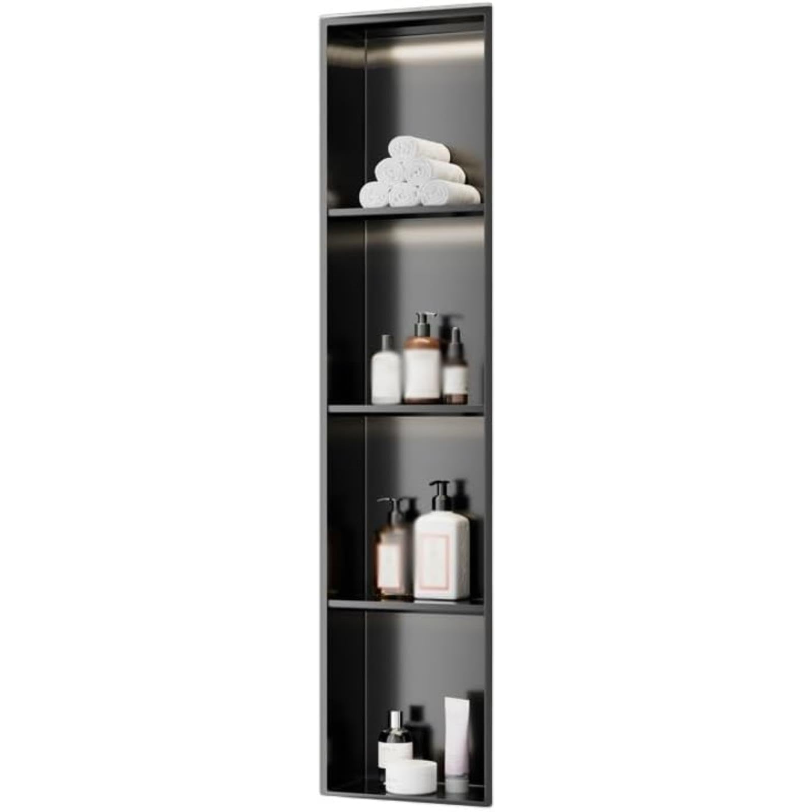 Bathroom Wall Niche Rimless Shower Shelf rt Prefabricated Wet Room Storage Caddy for Bathroom Kitchen Living Stylish