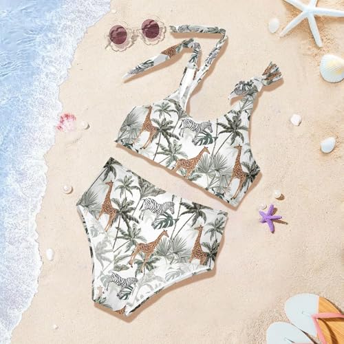Image of CaTaKu Girls Swimsuits Two Piece Swimwear Cute Bikini Set Tankini Hawaiian Beach Sport Bathing Suit for Girls Size 3-12T