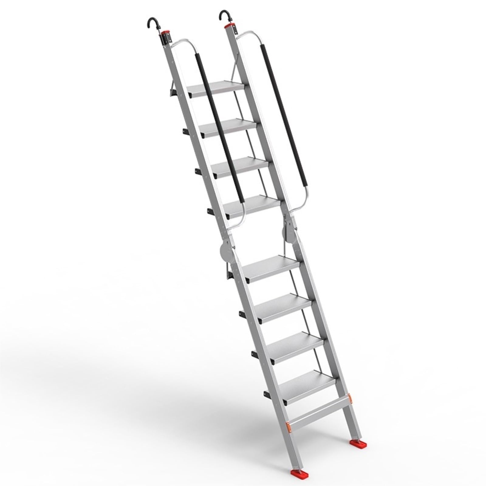Attic Staircase Attic Ladder Heavy Duty Loft Stairs Ladders with Anti Slip Hook and Feet, Collapsible Loft Compact