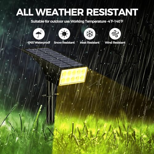 WENATY Solar Spot Lights Outdoor Waterproof IP65, Bright LEDs Solar Landscape Lighting for Outside Garden Yard, Solar Powered Spotlights for Accent Uplighting Backyard Statue Palm Tree, 2 Pack/Warm - image 4