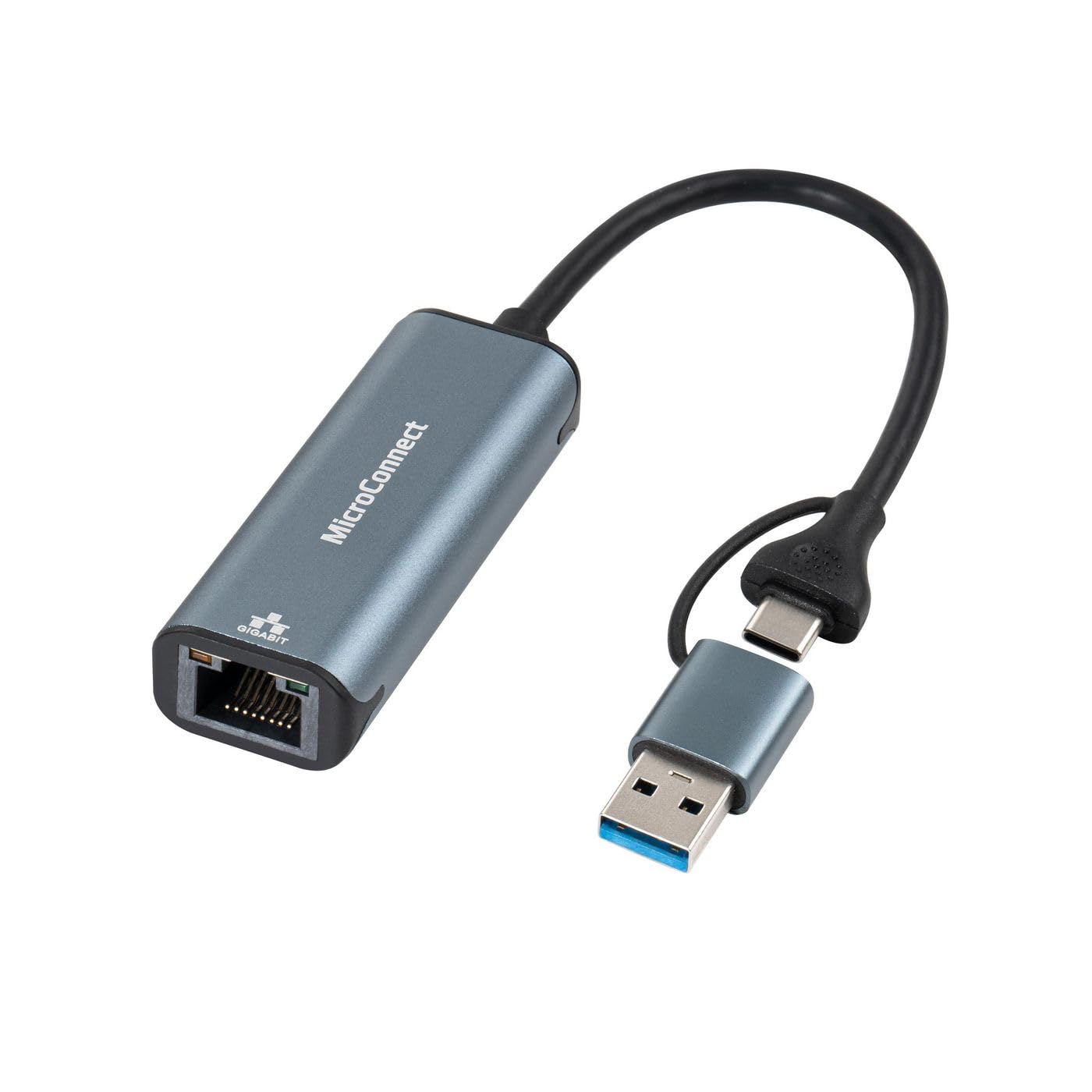 MicroConnect MC-USBACNET1G USB-C / A to RJ45 network