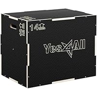 Yes4All CFL8 3 in 1 Plyo Box aus Holz mit rutschfester Oberfläche, 40,6 cm x 35,5 cm x 30,4 cm, Plyometric Box Plattform für Sprungtraining, Jump Boxes für Home Gym Übung und Outdoor Workout
