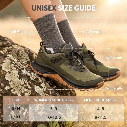 2-Pack Hi Clasmix Men's or Women's Merino Wool Cushioned Crew Hiking Socks (Black & White) $8.99, More - image 5