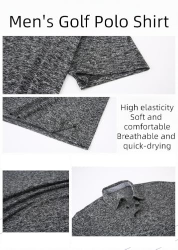Camiseta Polo para hombre manga corta dry fit rendimiento casual que absorbe humedad miniatura 5