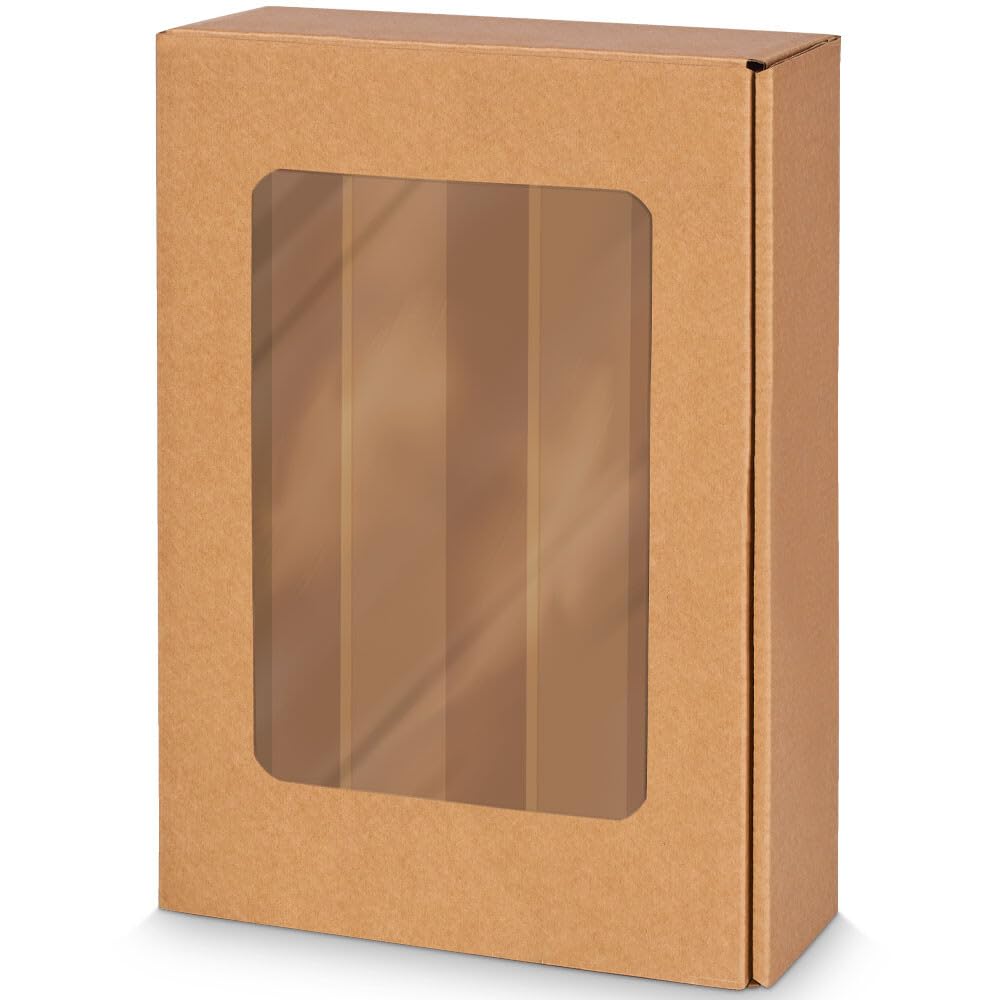 3er Weinkarton Passepartout Kraftpapier natur 36 x 25 x 9 cm, 25 Stück