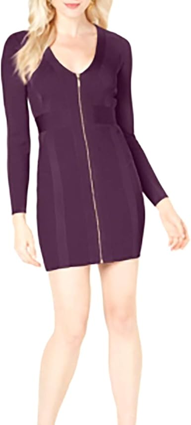 Amazon.com: GUESS Vestido de manga larga con cuello en V para mujer : Ropa,  Zapatos y Joyería