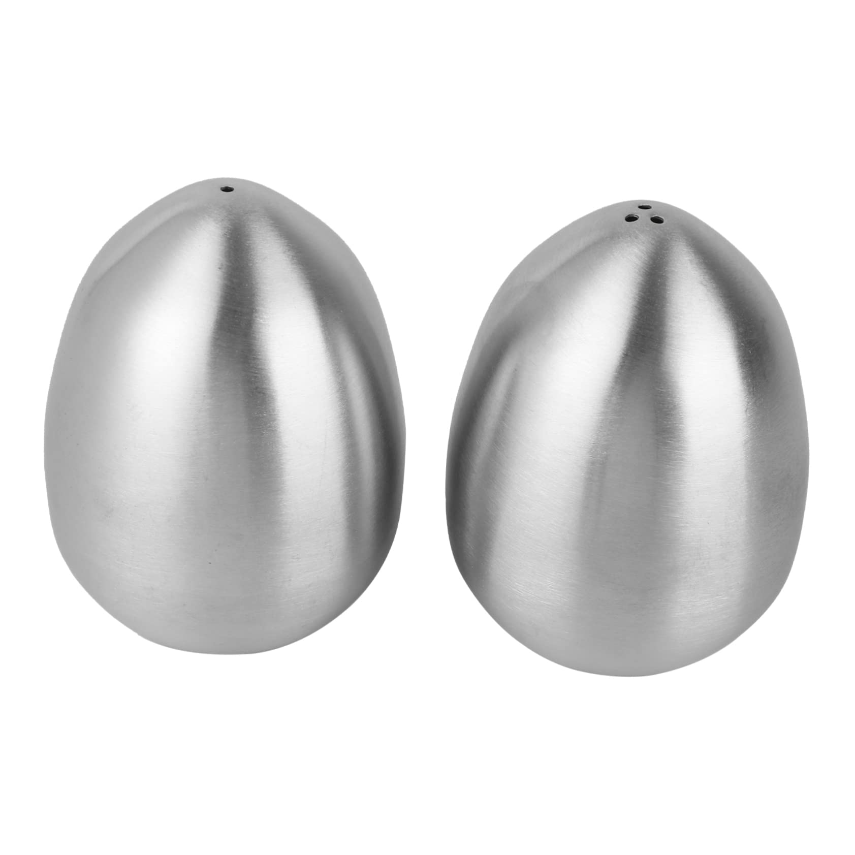 OFFSCH 2Pcs Egg Shape Spice Containers Stainless Steel Creative Condiment Bottles for Kitchen Dining Table Home Decor