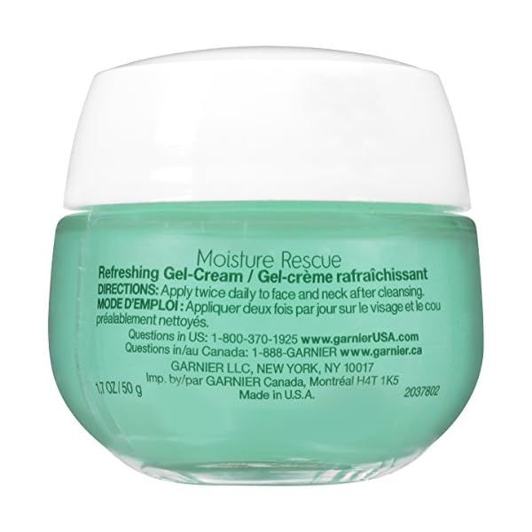 Garnier-SkinActive-Moisture-Rescue-Face-Moisturizer-NormalCombo-17-oz Garnier SkinActive Moisture Rescue Refreshing Gel-Cream for Normal/Combo Skin, Oil-Free, 1.7 Oz (50g), 1 Count (Packaging May Vary)