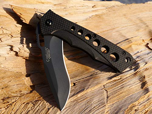 Camillus Rage 7.25" Carbonitride Titanium Folding Knife With 3" Blade, Black #TOP4
