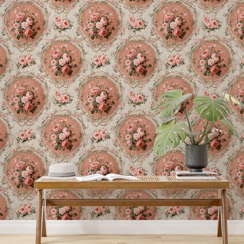 Image of PAPER PLANE DESIGN Vintage Floral Vinyl Self Adhesive Wallpaper Peel & Stick, Waterproof, Stain-Proof | 16 in X 90 in, Decor for Bedroom, Hallway, Living Room (E)