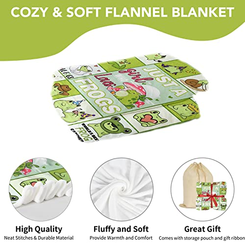 Just A Girl Who Loves Frogs Flannel Blanket - Image 3