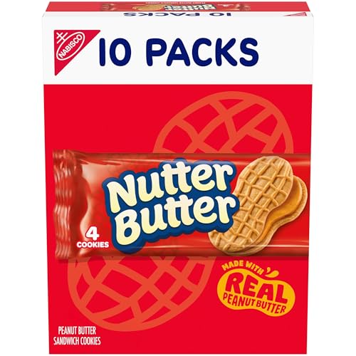 Image of NUTTER BUTTER Peanut Butter Sandwich Cookies, 10 Snack Packs