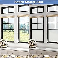 Volcanics Fensterfolie Blickdicht 75x200cm mit Montagewerkzeug, Milchglasfolie Selbsthaftend Statisch Ohne Klebstoff, Anti-UV Sichtschutzfolie für Zuhause Büro Badezimmer Küche – Ansicht 5