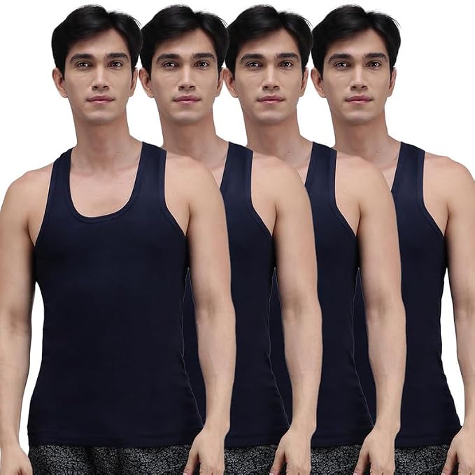 Amul Comfy Men's Cotton Vest | Round Neck Sleeveless | Seamless Body for Superio