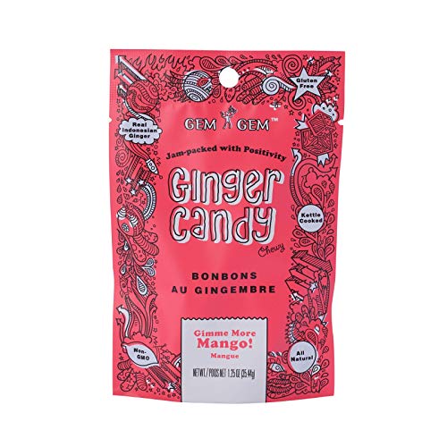 Gem Gem Ginger Candy Chewy Ginger Chews (Mango, 1.25 oz Tasting Samples) - image 1