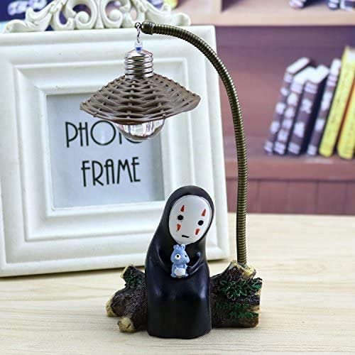 No Face Man Night Light Chi to Chihiro Lámpara de mesa de escritorio Miyazaki Hayao Anime Kaonashi Decoración del hogar Artesanía Lámpara decorativa para dormir Sin Cara