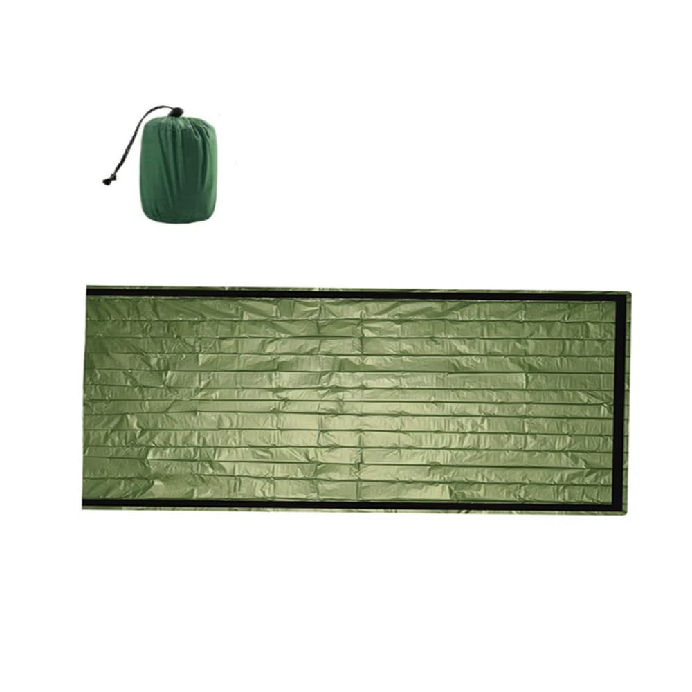 Notfall-Schlafsack, wasserdicht, leicht, Überlebens-Biwaksack, Notfall-Rettungsdecke für Outdoor-Camping, Wandern, 3 Stück, grün