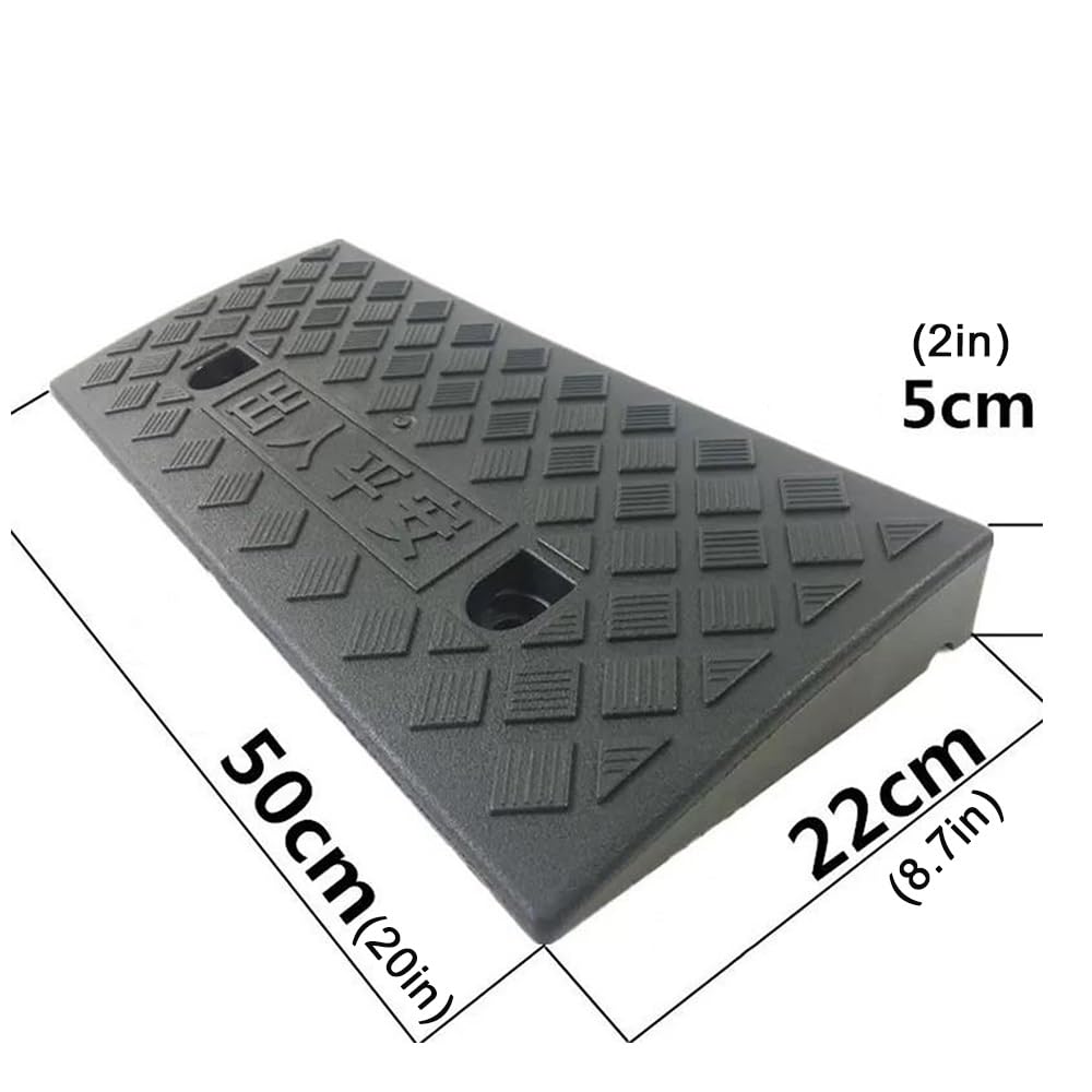 Rampas para sillas de Ruedas Rampas de Coche for caída de 5-13 cm, rampa de acera Ligera, rampas de umbral de Goma for Puerta de escalones(Yellow,50 * 22 * 5Cm)
