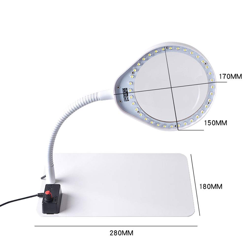 Vergrootglas HD Desktop Vergrootglas met LED-licht 10 keer oude lezing Elektronische inspectie Mobiele telefoonreparatie Bureaulamp Duitse ambacht met LED-licht Roestvrijstalen beugel needed