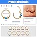DGhera 2pcs 18G Opal Nose Rings for Women, G23 Titanium Nose Piercing Jewelry for Helix, Tragus, Conch, Rook, Earlobe Piercing Jewelry Nose Ring (Gold Earrings & Blue Opal)