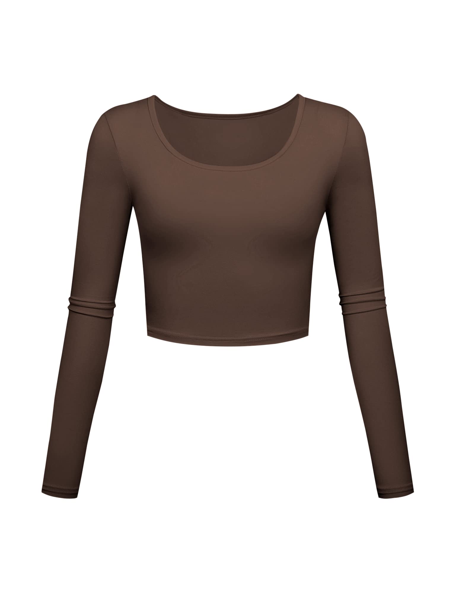 KindcallLightweight Basic Crop Tops Slim Fit Long Sleeve Workout Shirts for Women