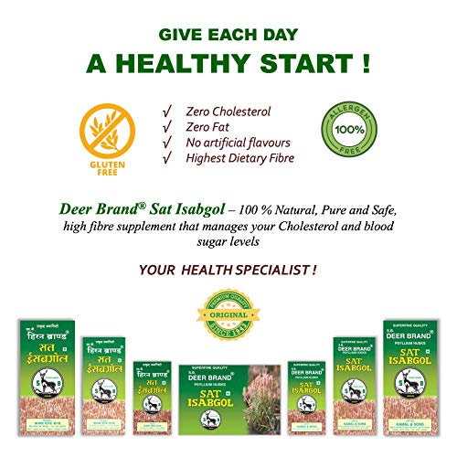 Image of Sat Isabgol - Pure Psyllium Husk Hiran Brand 500g (Pack Of 2)