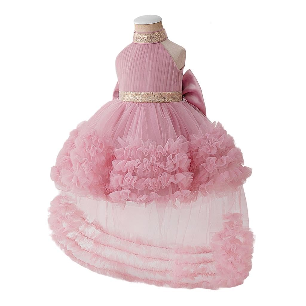 Lito Angels Prinzessinnenkleid für Mädchen mit geschichtetem Tüllrock und Schleife auf der Rückseite, perfekt für Hochzeit, Party oder Zeremonie