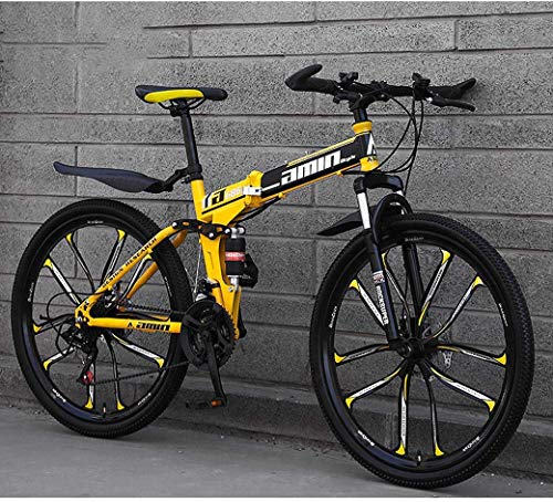 Find Discount TANGIST Mountain Bike Folding Bikes, 26In 21Speed Double Disc Brake Full Suspension An...