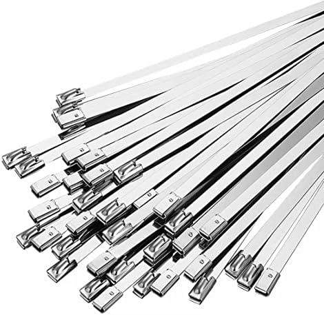 Tskcos 100PCS 11.8 Inch Metal Cable Zip Ties Heavy Duty,Premium Stainless Steel Cable Zip Ties with 198LBS Tensile Strength,Self-Locking Stainless Steel Wire Ties for Indoor and Outdoor