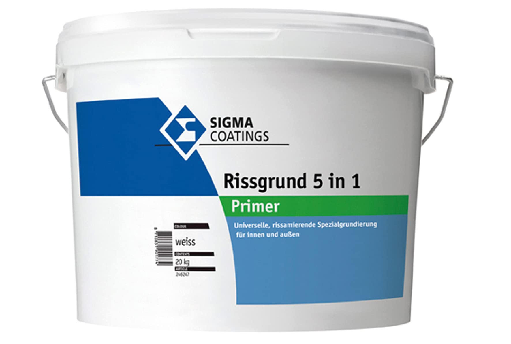 SIGMA Rissgrund 5 w 1, 20 kg – uniwersalny model, specjalny podkład do wewnątrz i na zewnątrz.