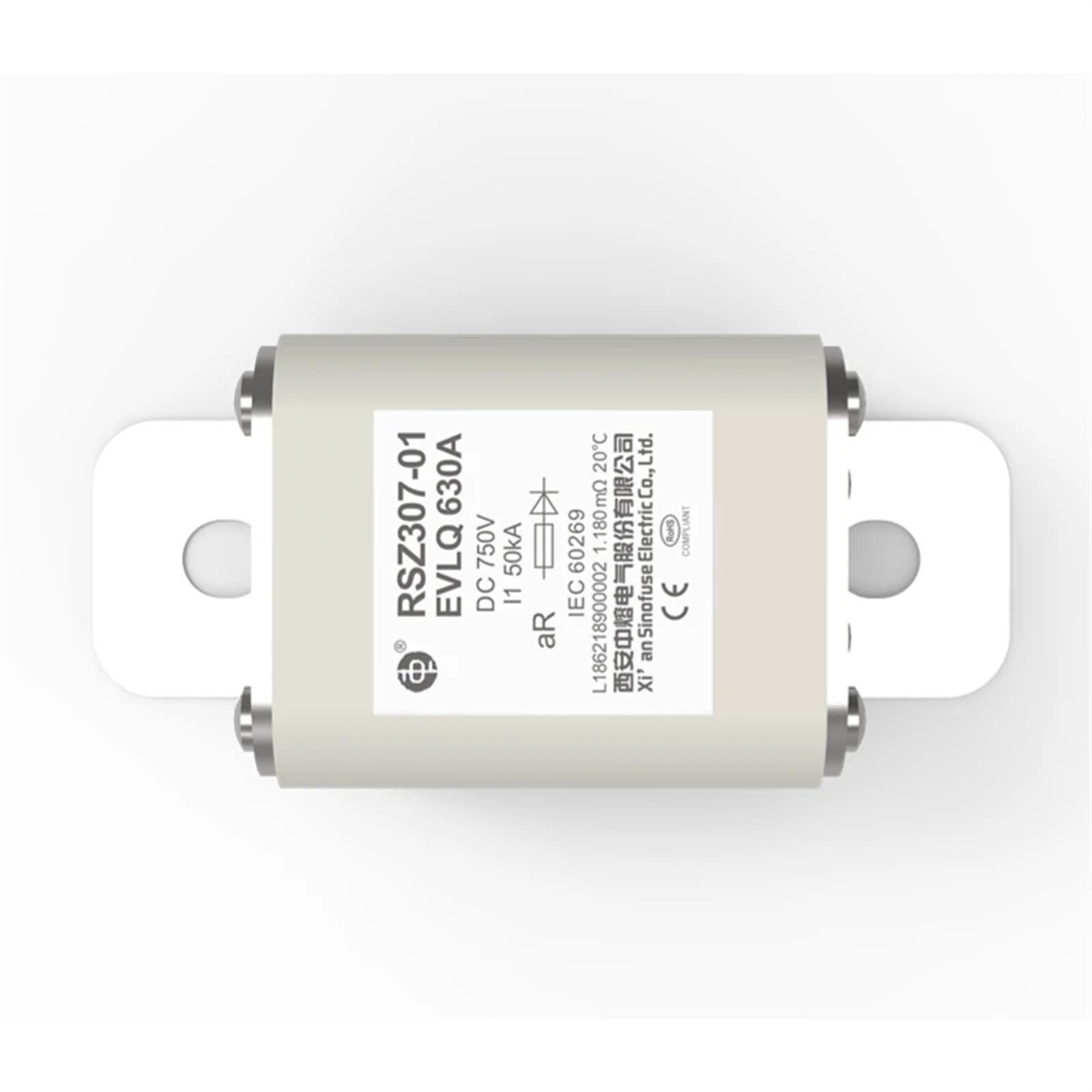 SINOFUSE RSZ307-01-EVLQ-400A 500A 630A 750V bezpieczniki wysokiego napięcia DC do ładowarki EV, bezpiecznik solarny ESS