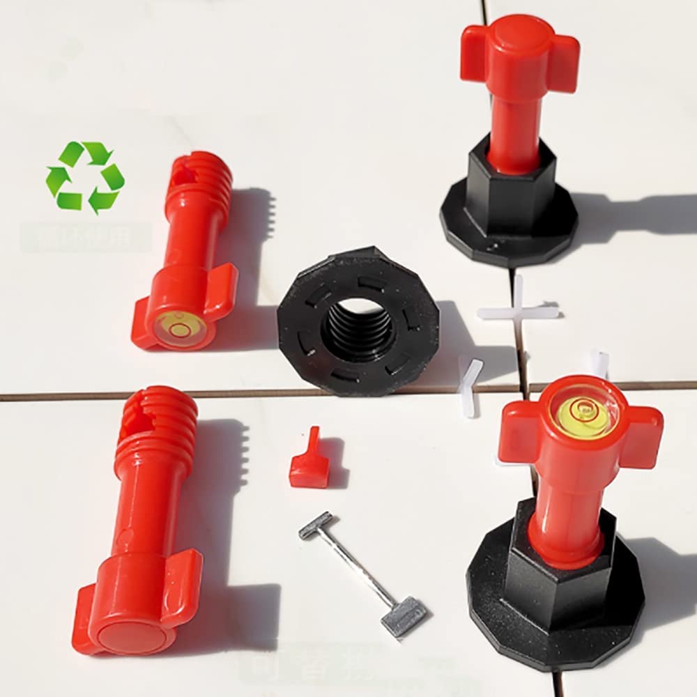 Fliesenausgleicher， 24er-Pack Fliesen-Nivelliersystem mit Wasserwaagenkopf – Anti-Lippage-T-Lock-Werkzeuge for einfaches Verlegen von Fliesen