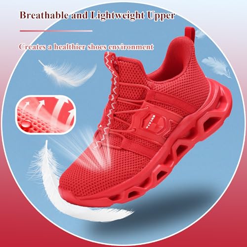 Image of VITUOFLY Boys Girls Sneakers Kids Mesh Lightweight Running Tennis Shoes