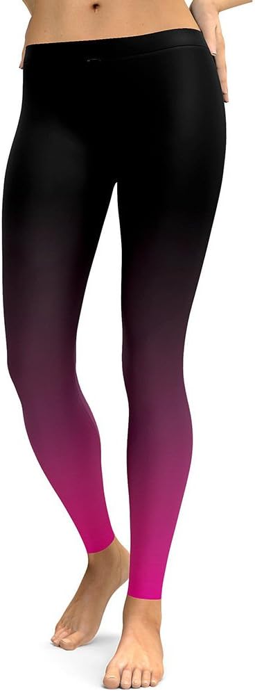 mwbay Womens Gradient Color Printing Fitness Leggings Casual Wear Legins Over Size S-4XL
