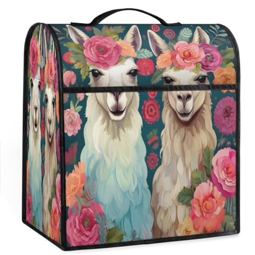 Coffee Maker Cover Flower Alpaca Animal Kitchen Appliance Covers Small Appliance Covers Blender Cover Juicer Cover Dust Covers for Kitchen Appliances with Top Handle and Pockets,Washable,C712