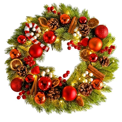 Weihnachtskranz mit LED Beleuchtung 40cm,Christmas Türkranz...