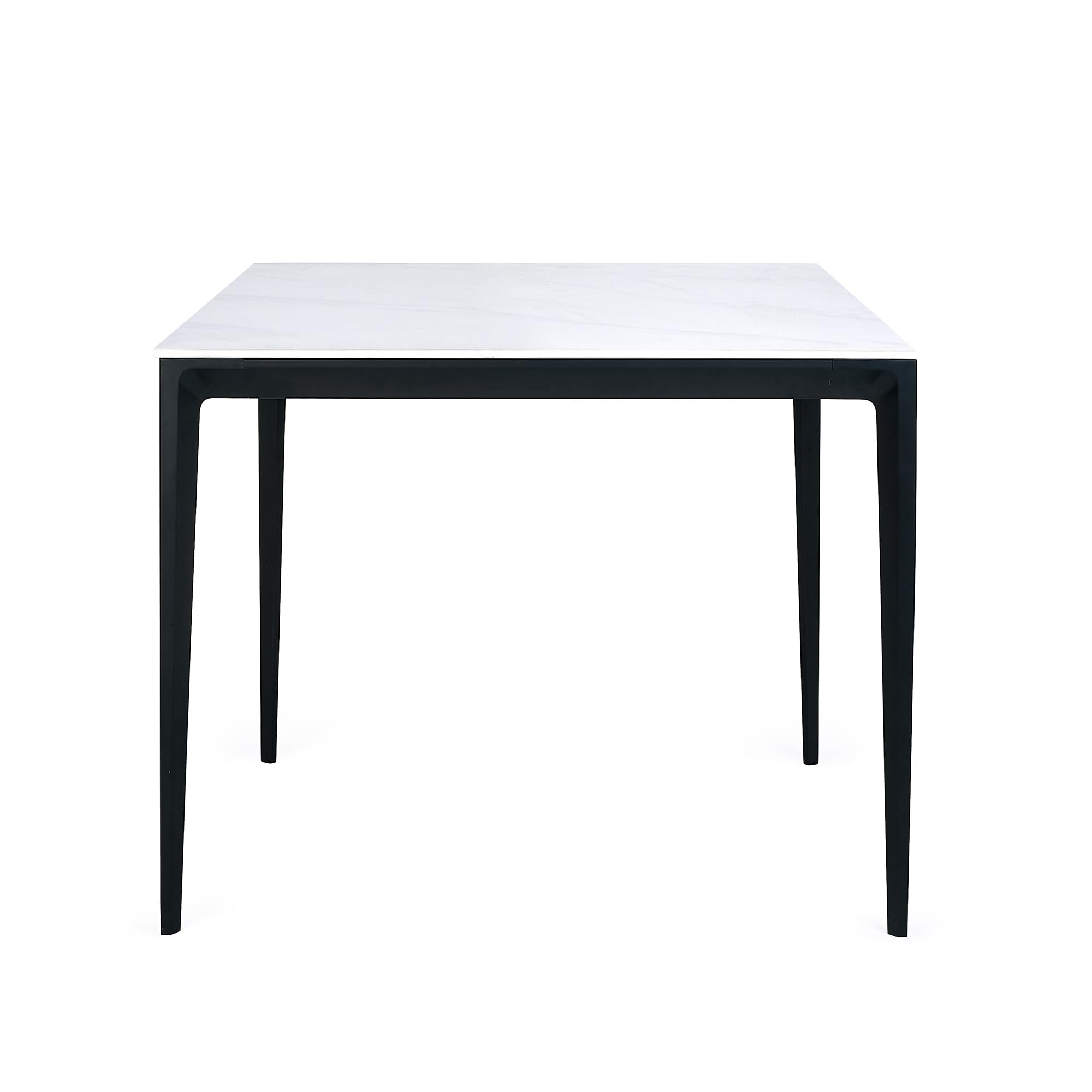 Julian Bowen Table à Manger carrée en Pierre de Miami - Marbre Blanc, 76 x 80 x 80