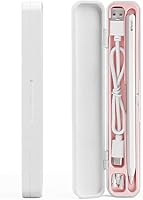 Vista 1 de Case for Apple Pencil, Storage Case Design for Apple Pen 2nd/ 1st, iPad Pencil Accessories Charging Cable Case for Stylus Pen(White+Pink)