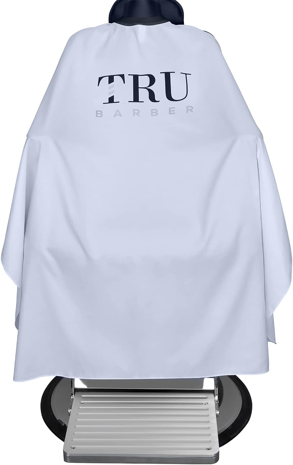 TRU BARBER Hair Salon Cutting Cape, Lightweight and Waterproof, Professional Salon Cape with Snap Closure, Barber Cape, Barbershop Cape, 50" x 58" (White)