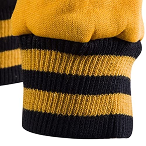 Pull de Noël homme à capuche jaune L avec poches et veste baseball décontractée