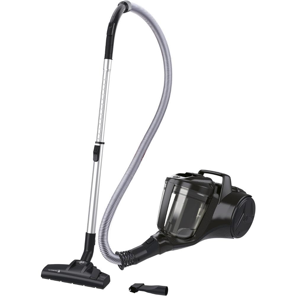 Hoover Aspiradora de Trineo sin Bolsa con tecnología ciclónica, Capacidad de 2 litros, Color Luxor Black, Potencia de 700 W [HP105HM 011]