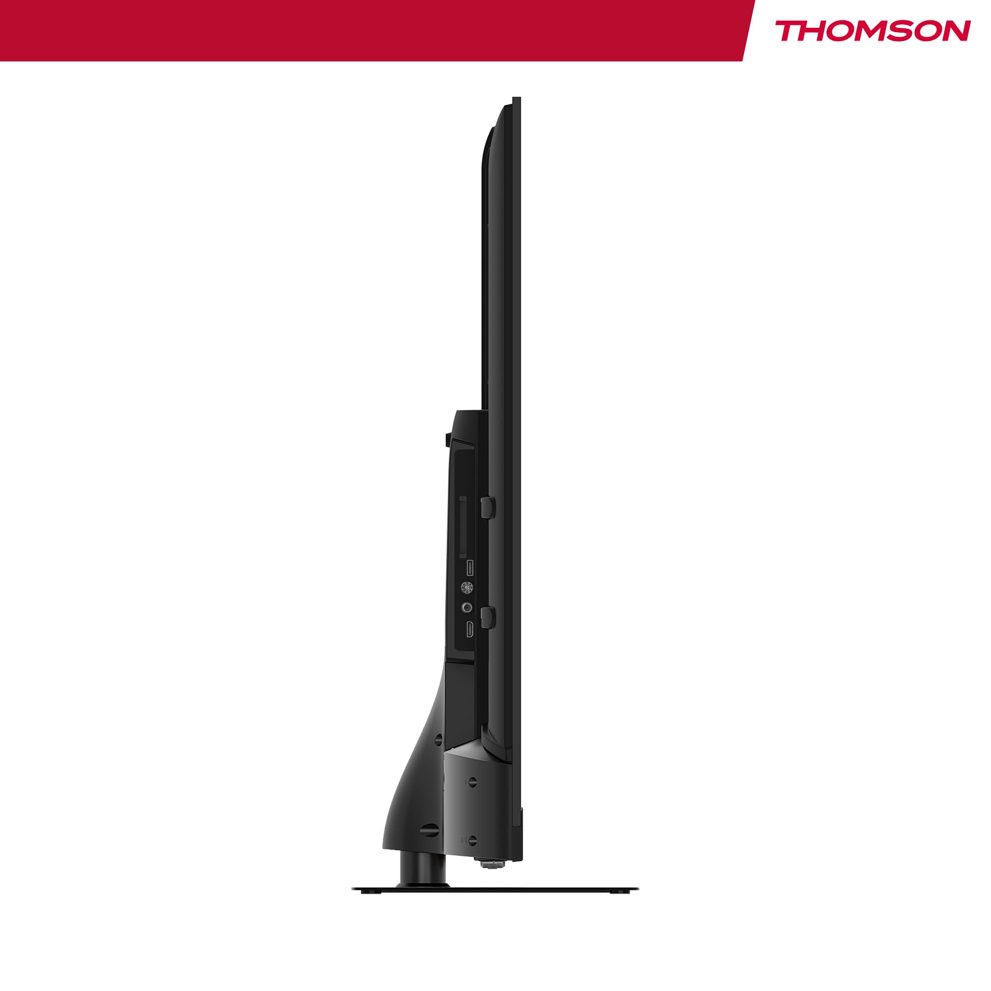 बाजू view of TV showing thickness