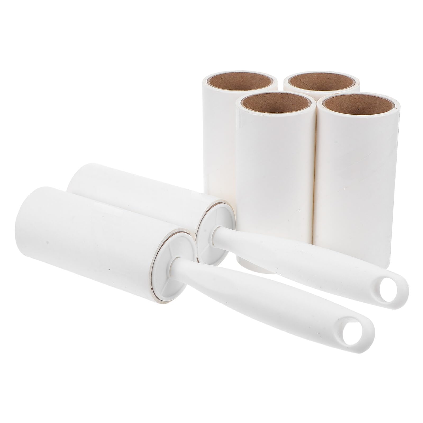 MUELODSIC 8個粘毛滚筒 超強粘着力 粘着シート付き 再利用可能なポータブル糸くずクリーナー 衣類 カーペット ソファ用 ペットの毛 ホコリ除去