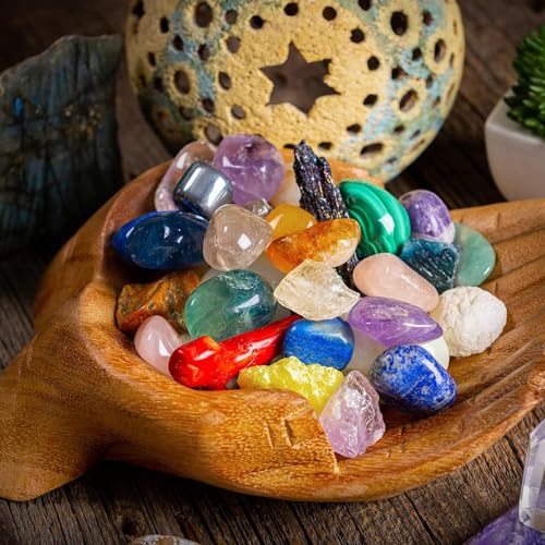 Estante de exhibición de madera artesanal y cuenco decorativo tallado para casa 6