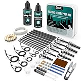 Ailiaili Fishing Rod Repair Kit - 3-IN-1 Fishing Pole Complete Supplies Kit for Rod Tips, Fishing Rod & Guide Eyelets Replacement, with Epoxy Glue, Wrapping Thread and Other Fishing Accessories & Gear