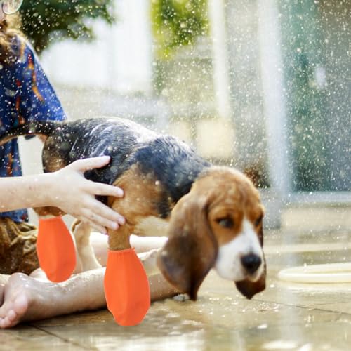 Image of UKCOCO 4 Pack Waterproof Dog Shoes Non-Slip Pet Rain Boots for Small Dogs and Cats Paw Protectors for Outdoor Walking Keep Paws Dry Clean and Warm Size S